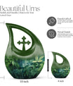 10 Inch Wilderness Urn, Medium Urn with Cross Drop 