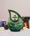 10 Inch Wilderness Urn, Medium Urn with Cross Drop 