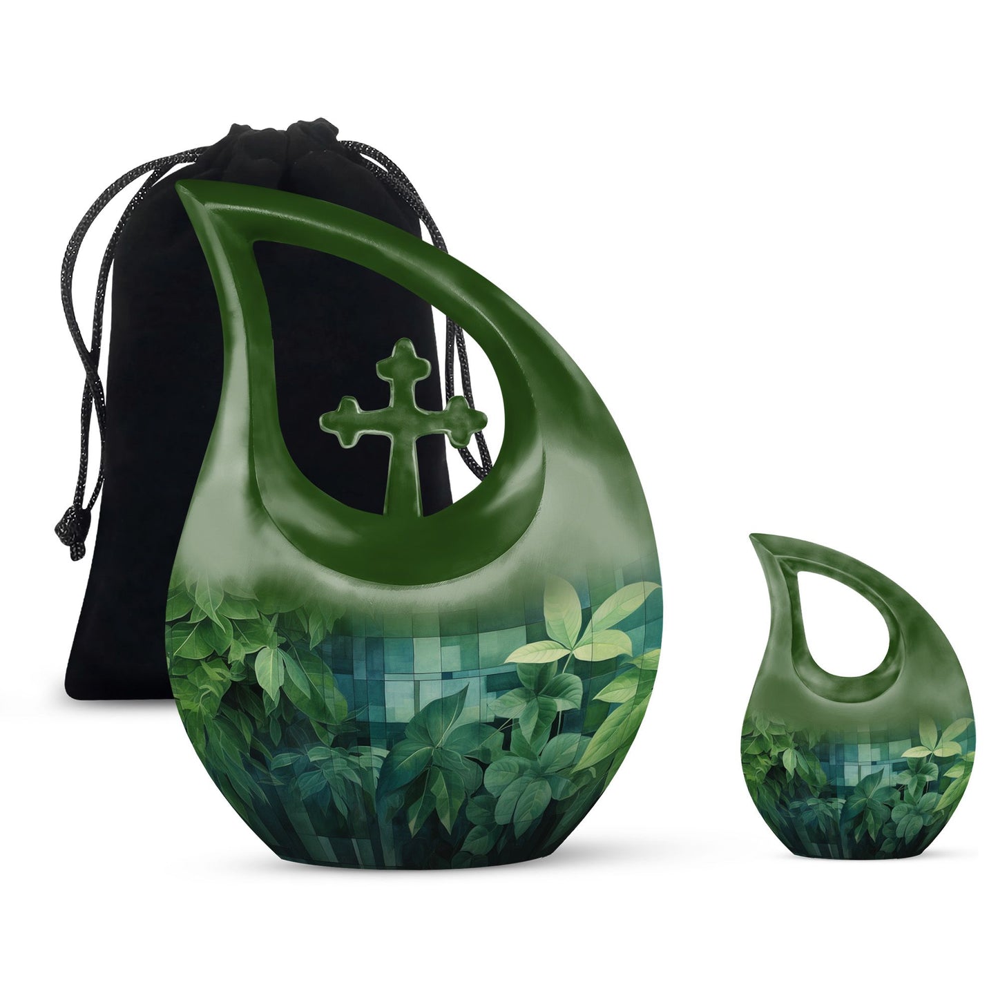 10 Inch Wilderness Urn, Medium Urn with Cross Drop 