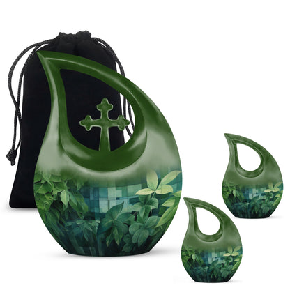 10 Inch Wilderness Urn, Medium Urn with Cross Drop 