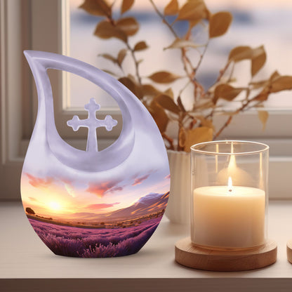 Cross Drop design Wilderness Urn, 10-Inch memorial 