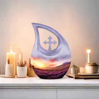 Cross Drop design Wilderness Urn, 10-Inch memorial 