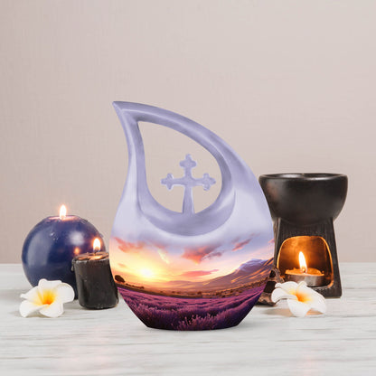 Cross Drop design Wilderness Urn, 10-Inch memorial 