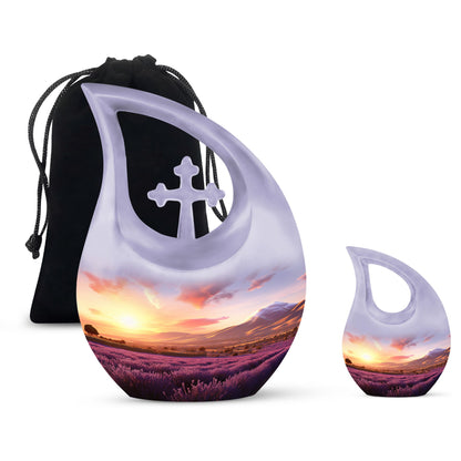 Cross Drop design Wilderness Urn, 10-Inch memorial 