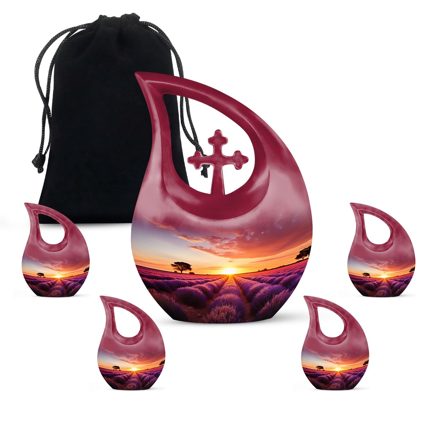 Wilderness Urn, 10 inch, Cross Drop design, Ideal for Outdoor Cremation Vaults