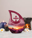 Wilderness Urn, 10 inch, Cross Drop design, Ideal for Outdoor Cremation Vaults