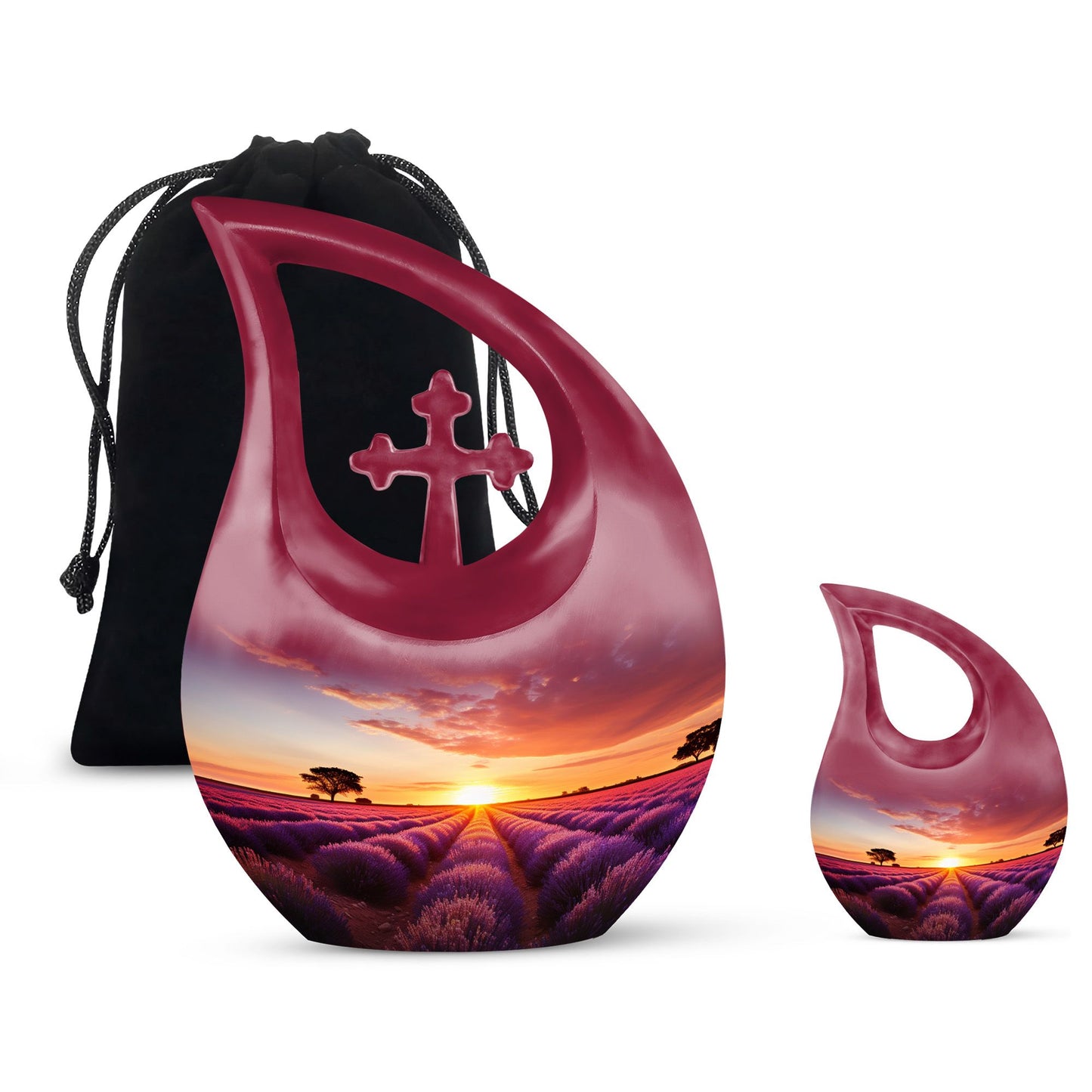 Wilderness Urn, 10 inch, Cross Drop design, Ideal for Outdoor Cremation Vaults