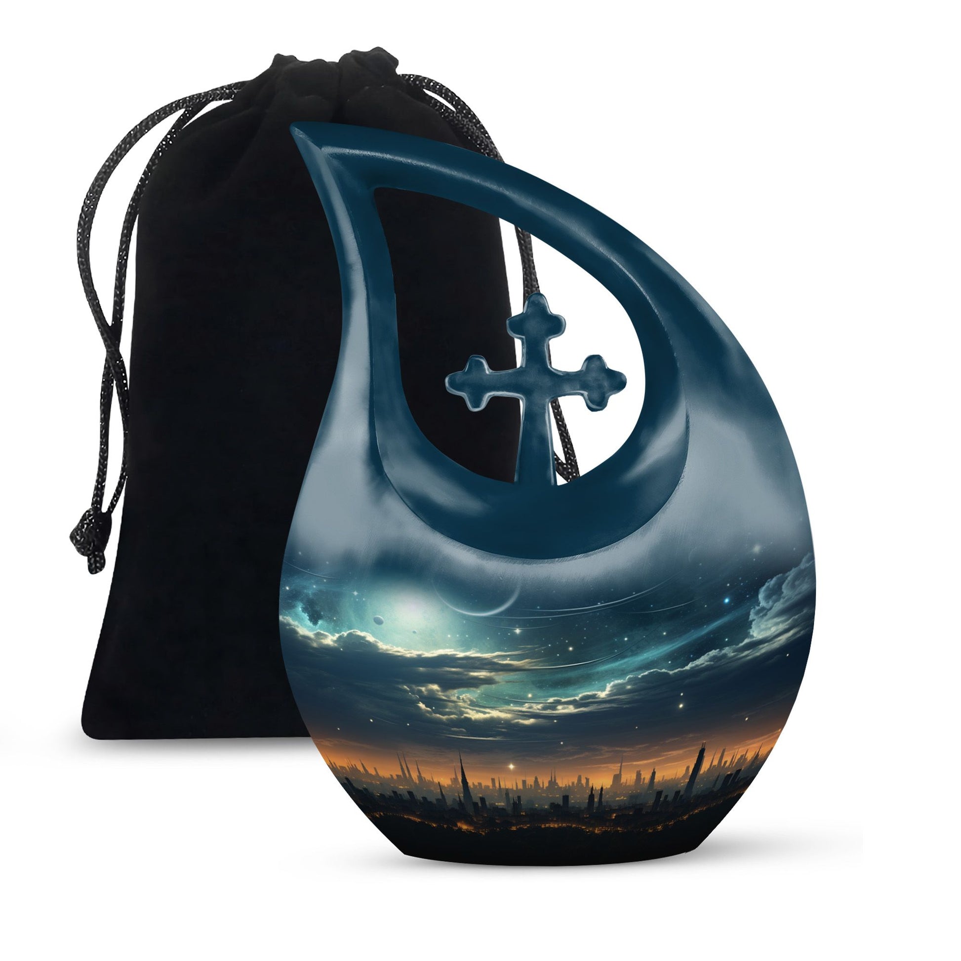 Custom Made Wilderness Urn with Cross Drop design, 