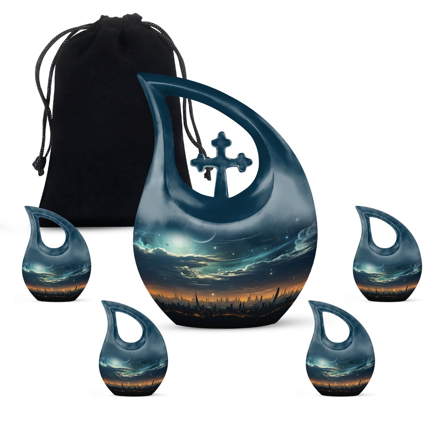 Custom Made Wilderness Urn with Cross Drop design, 