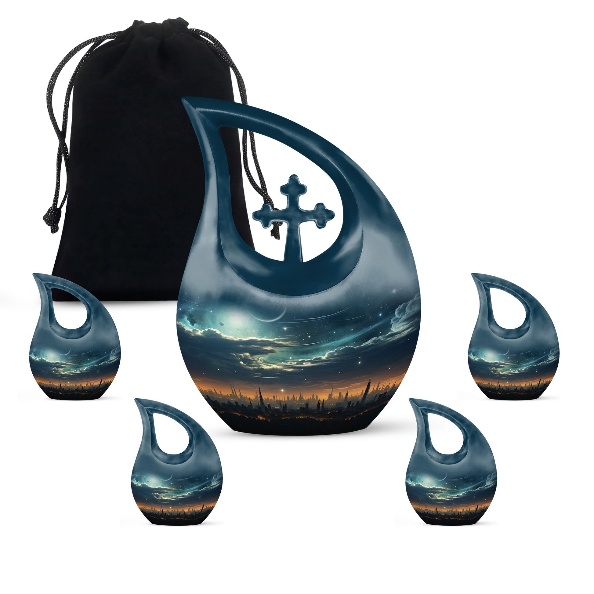 Custom Made Wilderness Urn with Cross Drop design, 