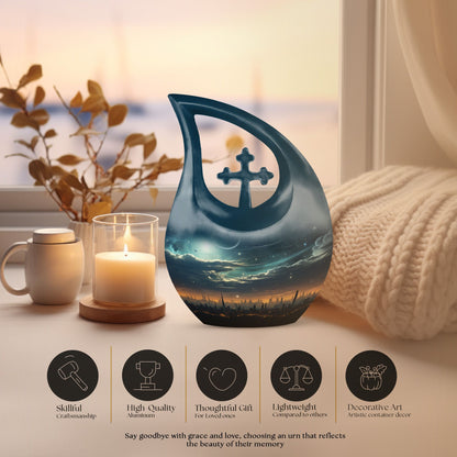 Custom Made Wilderness Urn with Cross Drop design, 