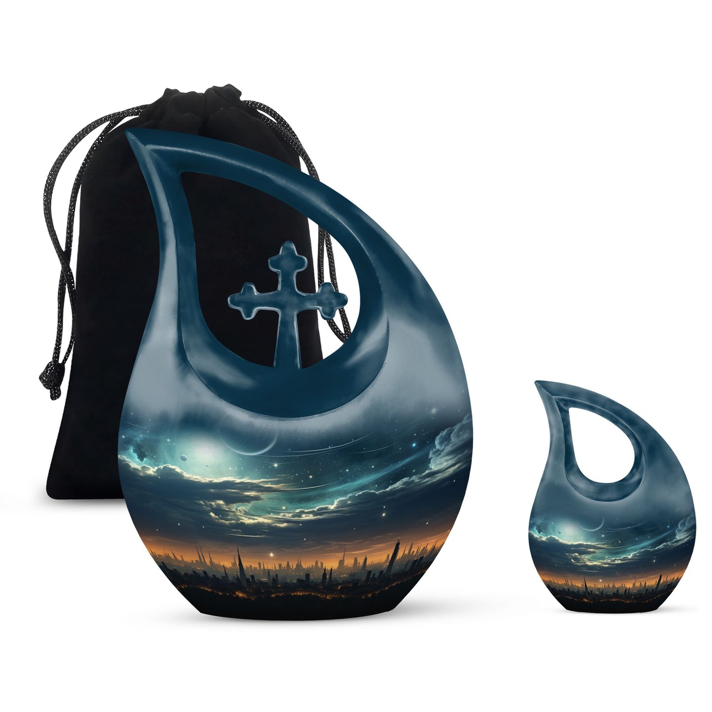 Custom Made Wilderness Urn with Cross Drop design, 