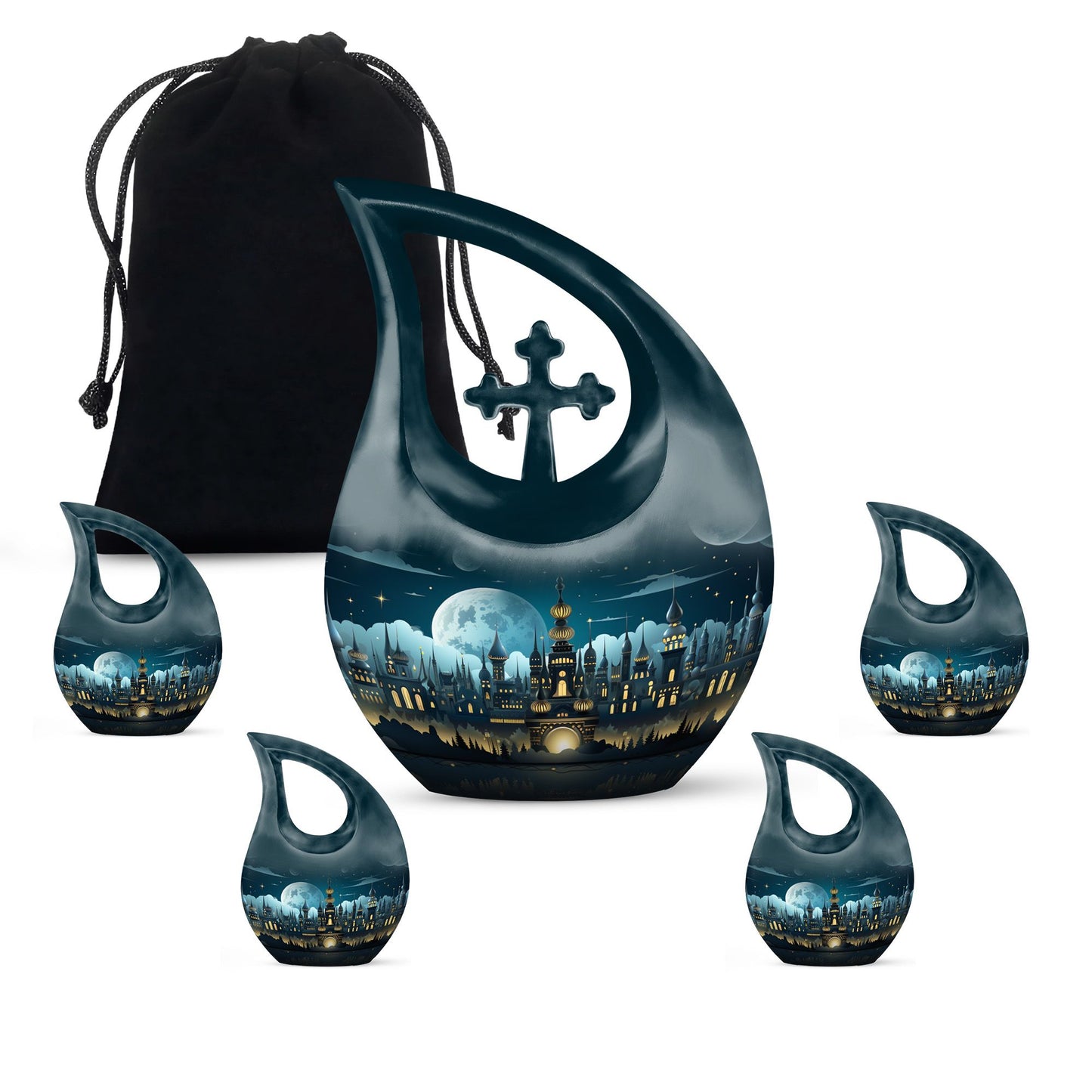 10-inch Wilderness Urn with Cross Drop