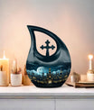 10-inch Wilderness Urn with Cross Drop