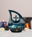 10-inch Wilderness Urn with Cross Drop