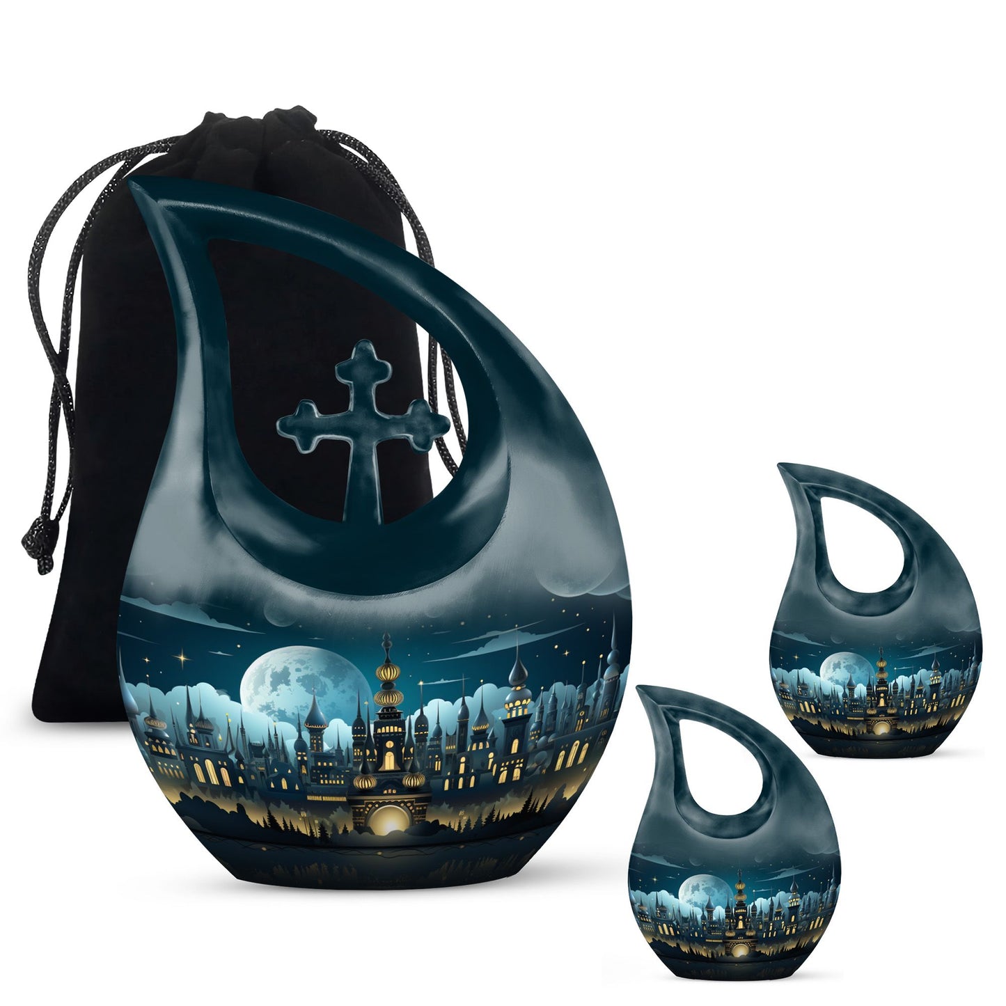 10-inch Wilderness Urn with Cross Drop