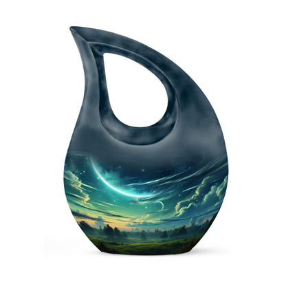 10-inch Wilderness Urn with Cross Drop design,