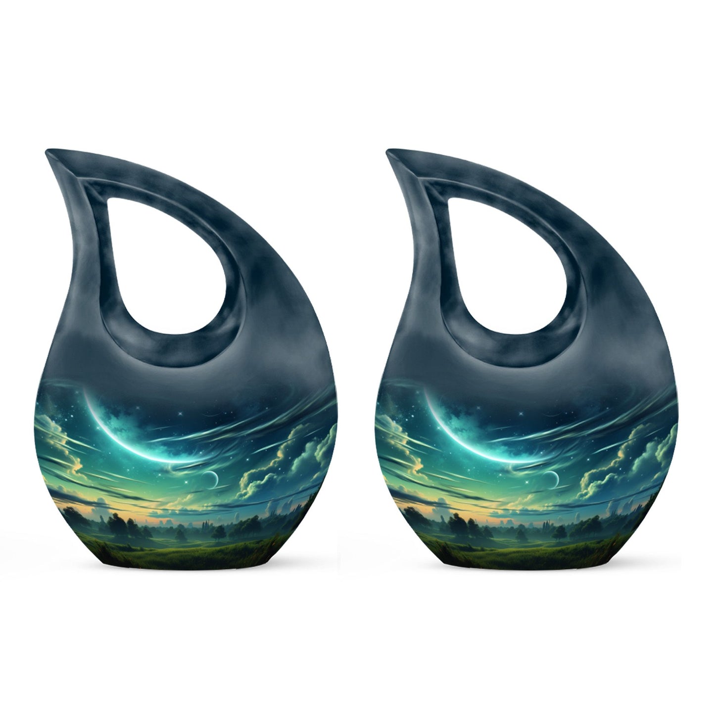 10-inch Wilderness Urn with Cross Drop design,
