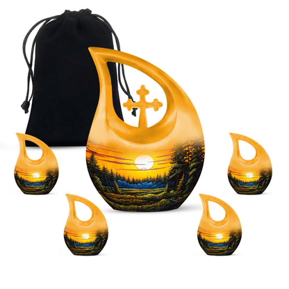 Large 10-inch Wilderness Urn with Cross Drop