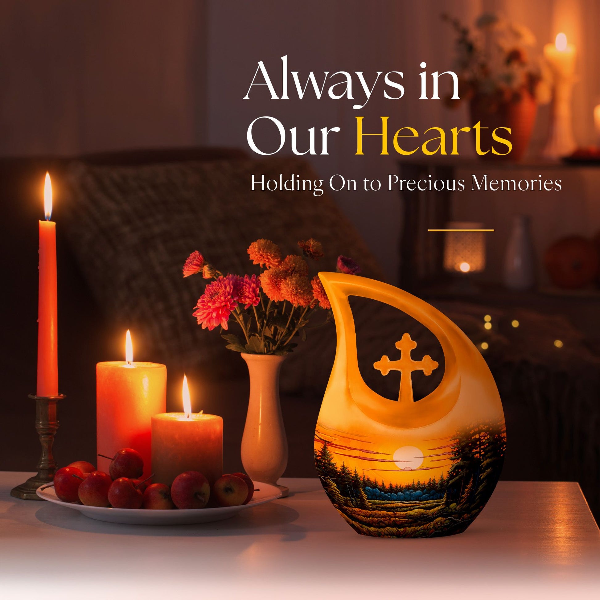 Large 10-inch Wilderness Urn with Cross Drop