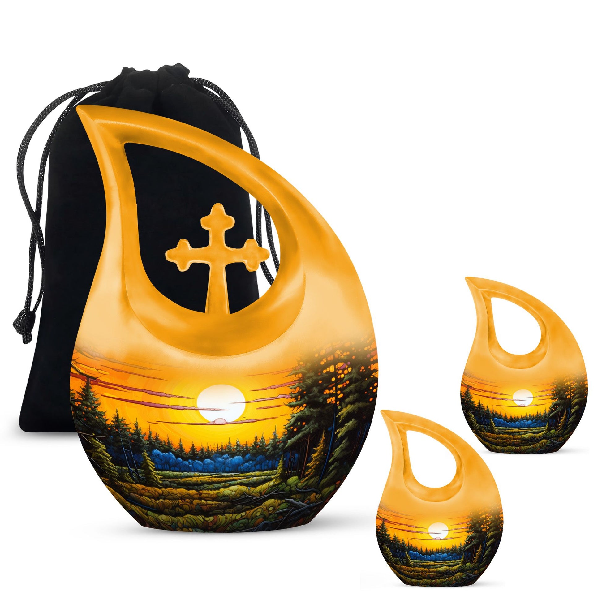 Large 10-inch Wilderness Urn with Cross Drop