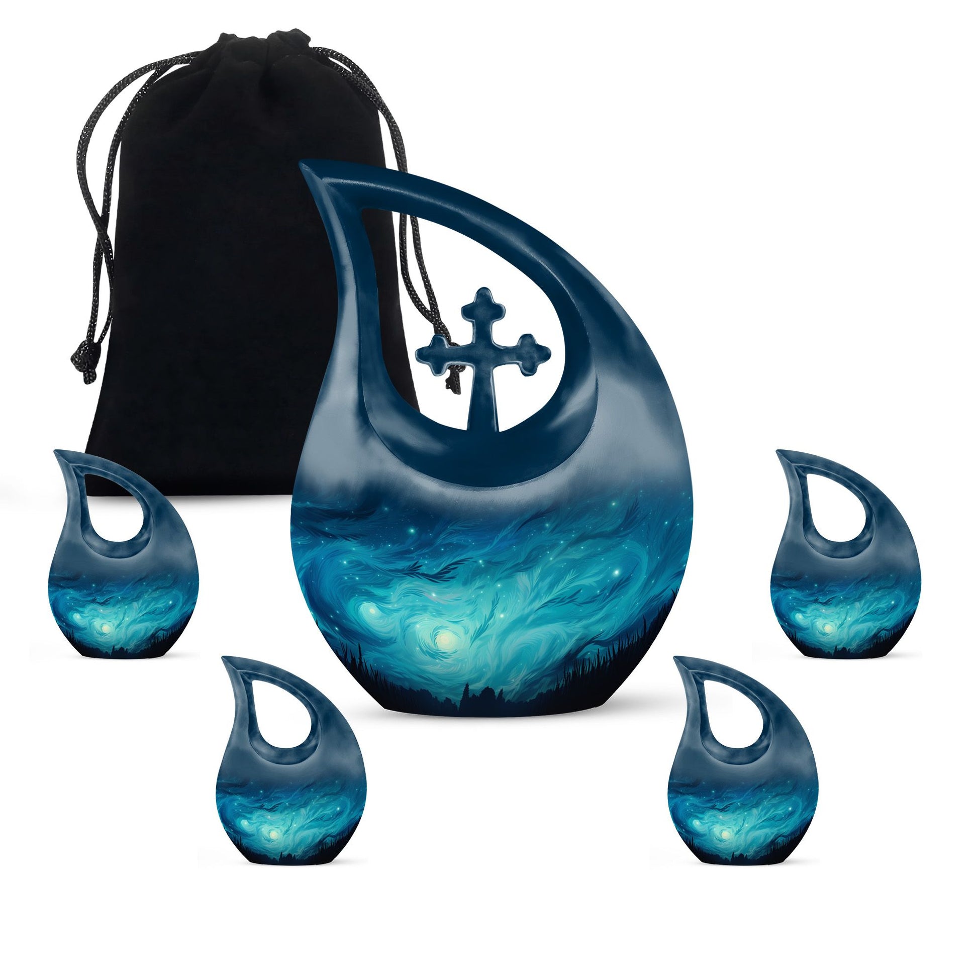 10-inch Wilderness Urn with Cross Drop design, 