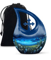 Affordable Cross Drop Wilderness Urn, 10-inch aluminium, 