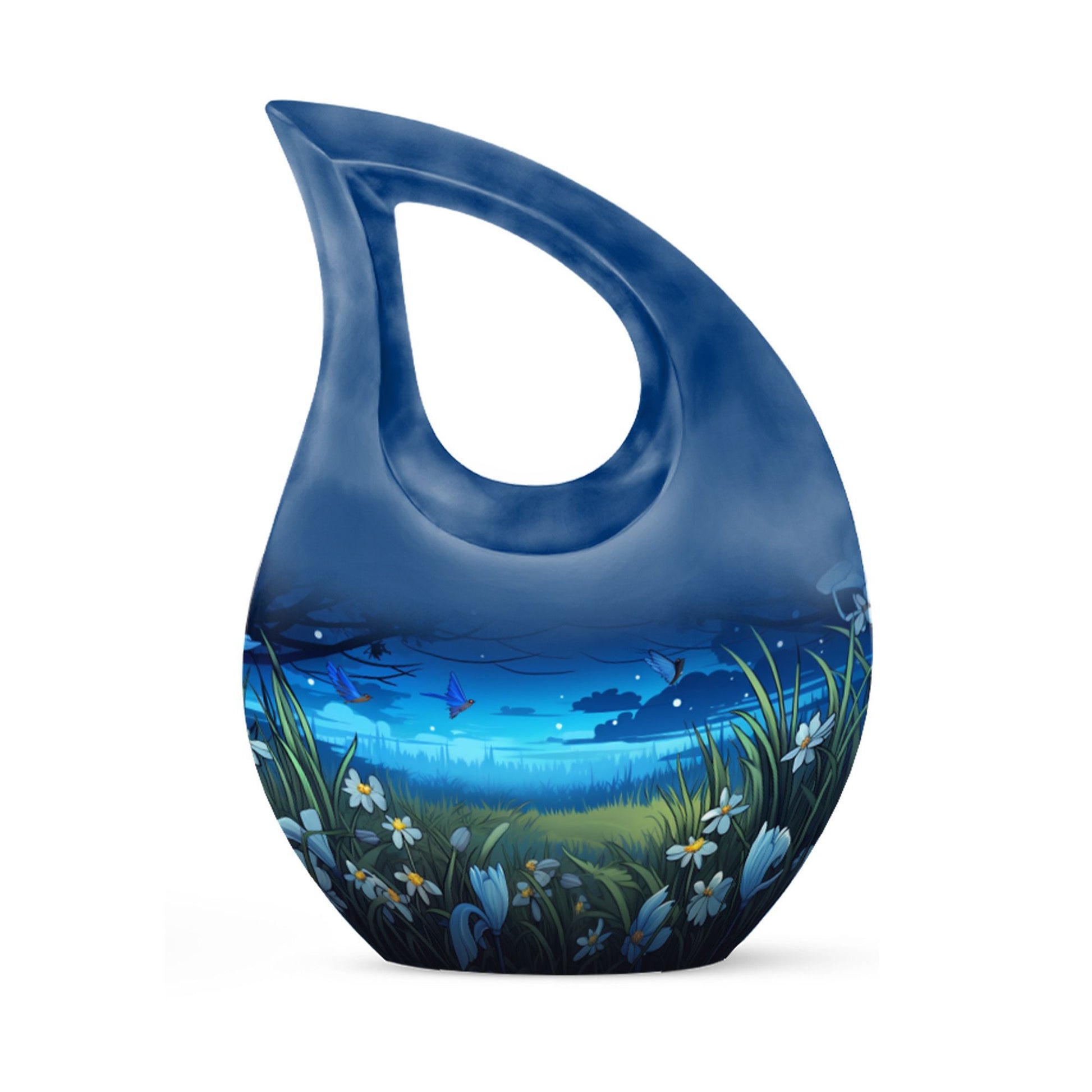 Affordable Cross Drop Wilderness Urn, 10-inch aluminium, 