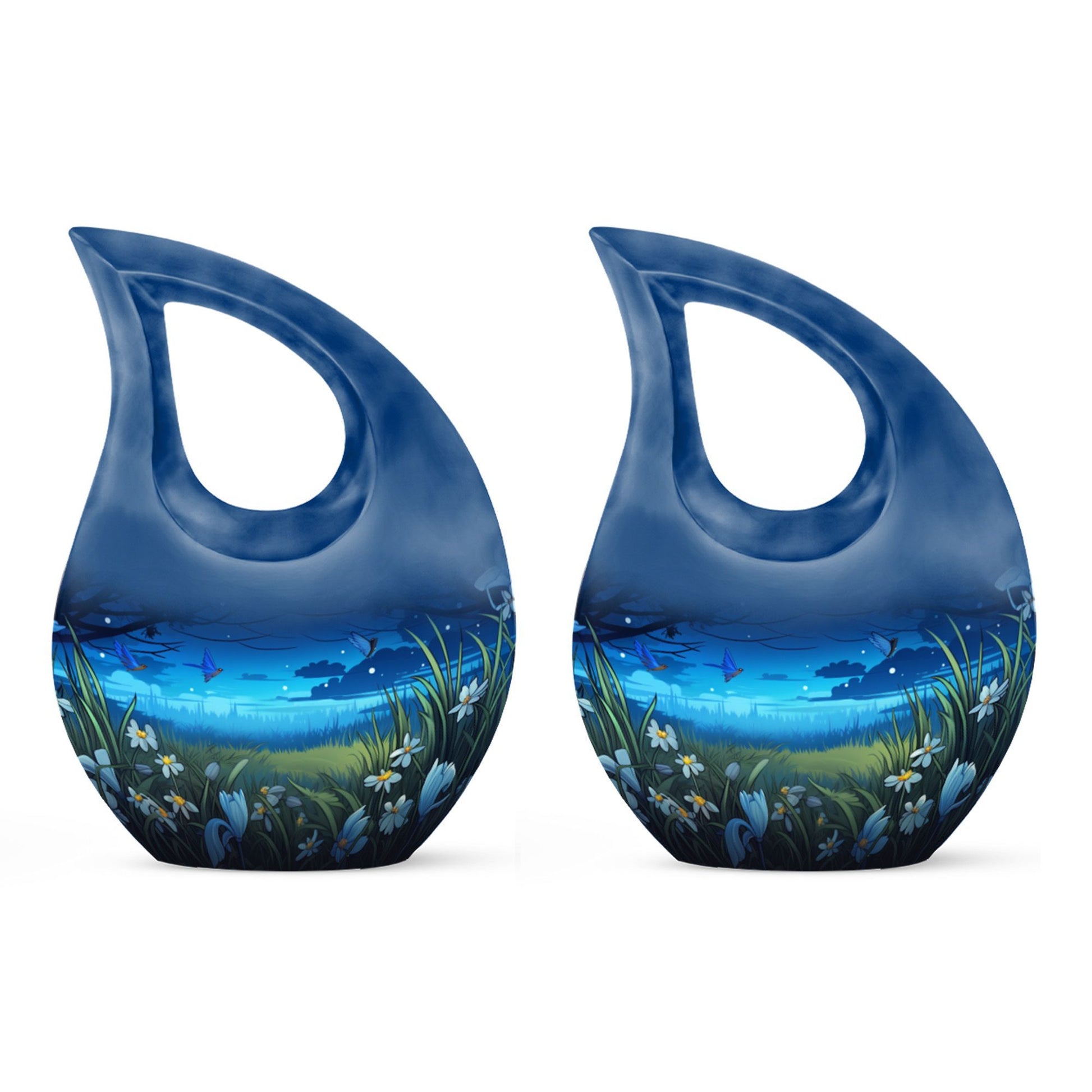 Affordable Cross Drop Wilderness Urn, 10-inch aluminium, 