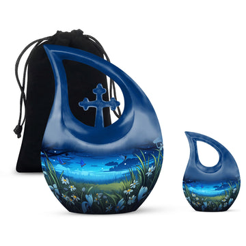10 inch large Urn with 1 Keepsake 3 Inch Urn
