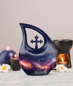 10-inch Aurora Urn, Cross Drop design, keepsake cremation 
