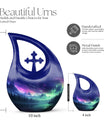 10-inch Aurora Cross Drop Urn, large keepsake