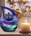 10-inch Aurora Cross Drop Urn, large keepsake