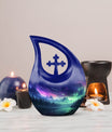 10-inch Aurora Cross Drop Urn, large keepsake