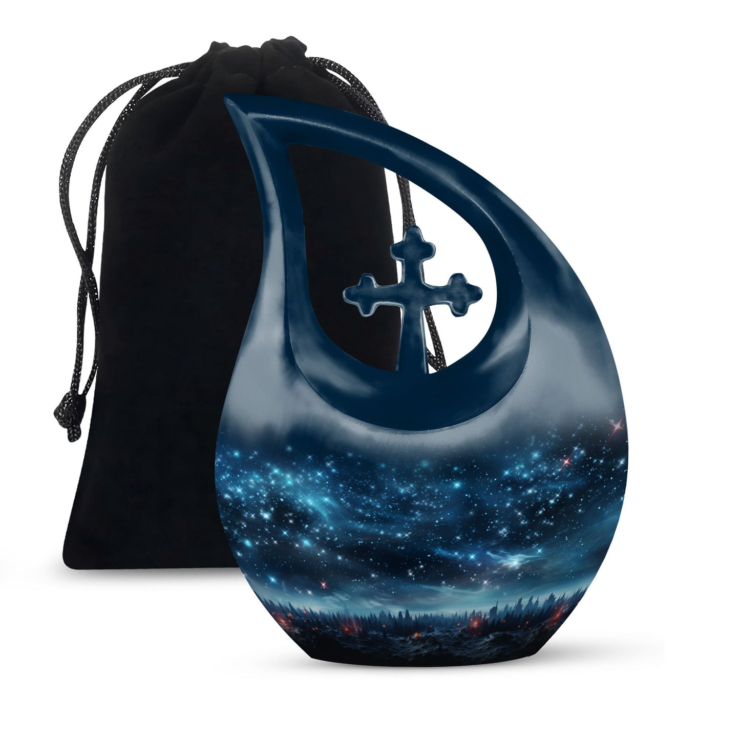 10-inch Aurora Urn, Metal Cremation Urn 