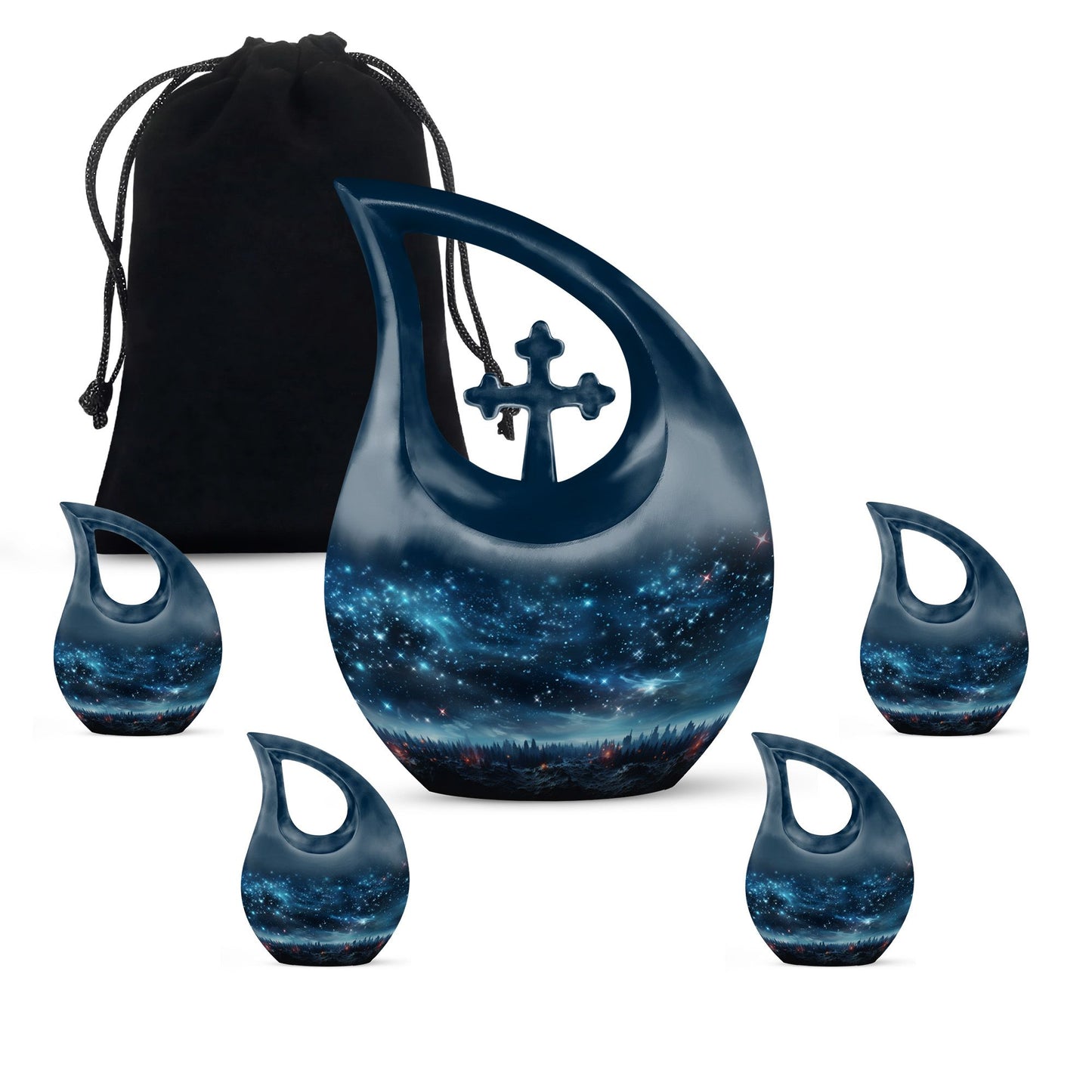 10-inch Aurora Urn, Metal Cremation Urn 