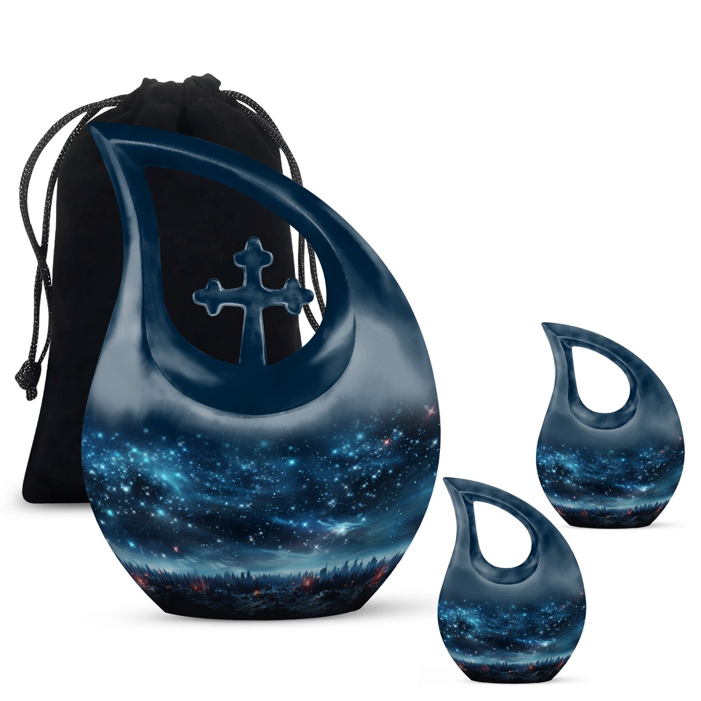 10-inch Aurora Urn, Metal Cremation Urn 