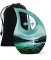 Wilderness Urn with Cross Drop design, ideal Memorial Urn