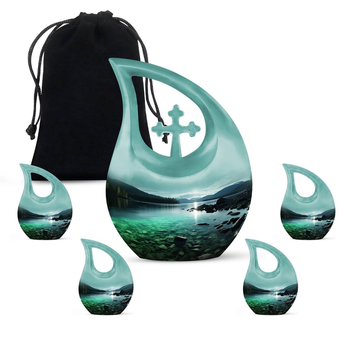 Wilderness Urn with Cross Drop design, ideal Memorial Urn