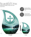 Wilderness Urn with Cross Drop design, ideal Memorial Urn