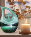 Wilderness Urn with Cross Drop design, ideal Memorial Urn