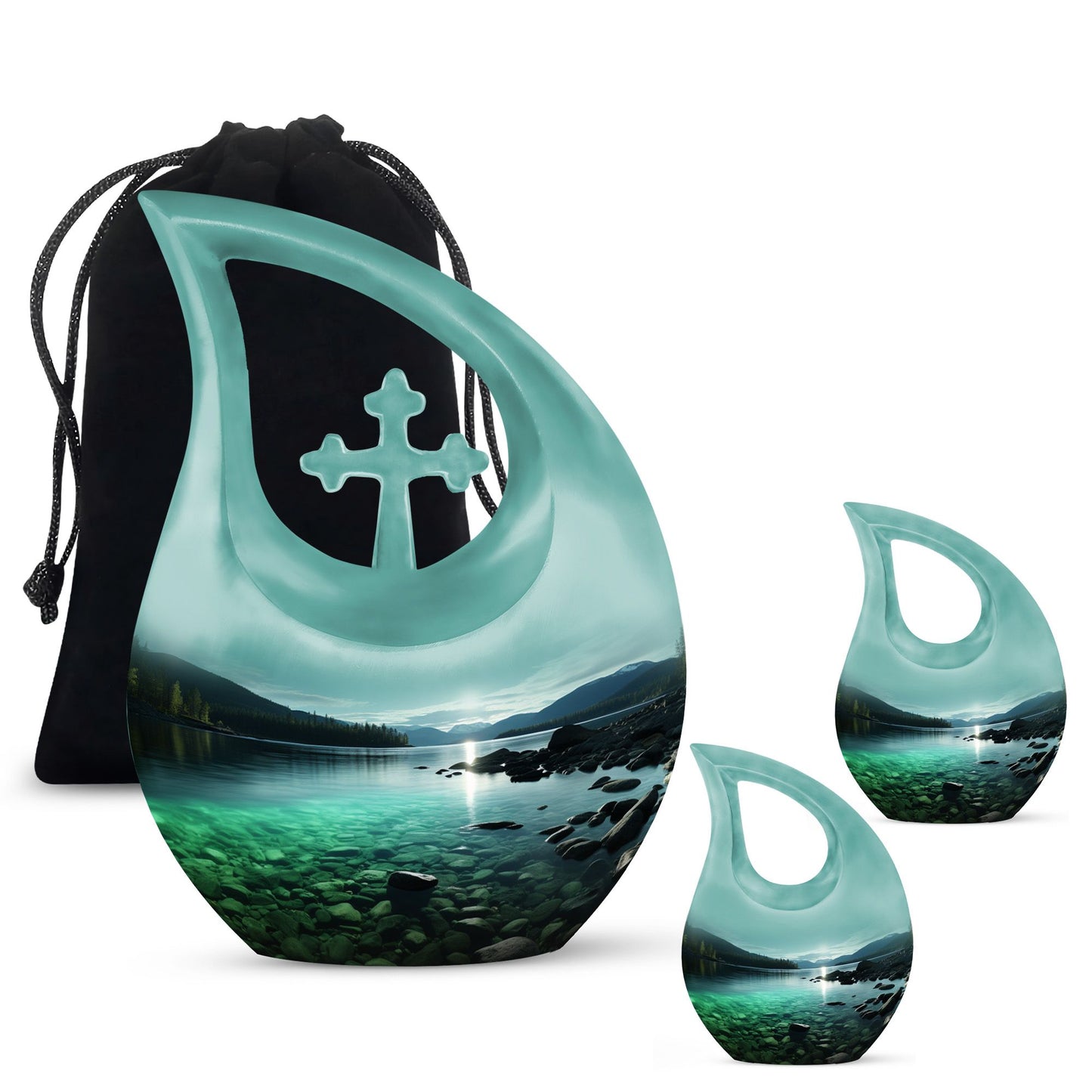 Wilderness Urn with Cross Drop design, ideal Memorial Urn