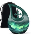 10-inch Aurora Urn with Cross Drop design for cremation,