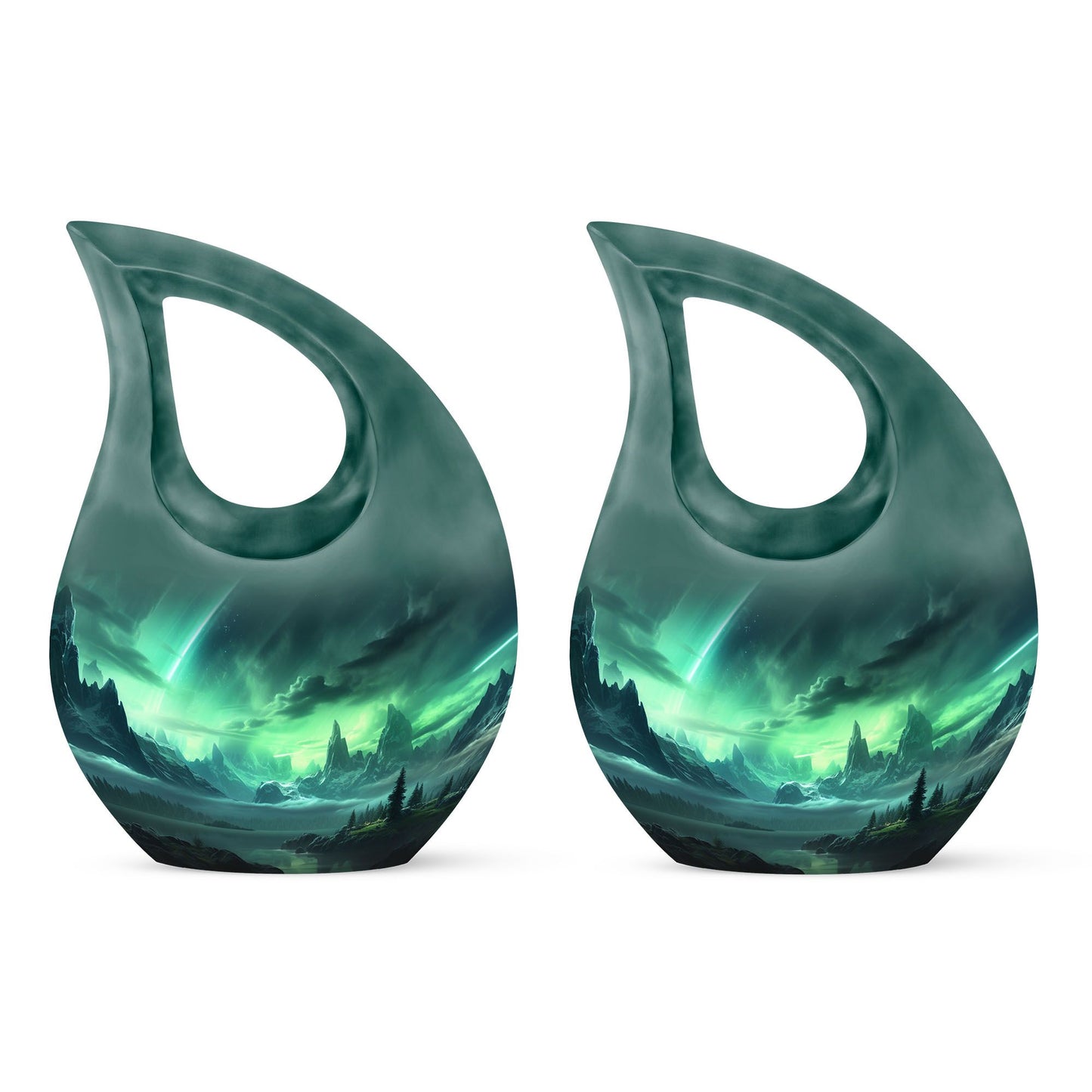10-inch Aurora Urn with Cross Drop design for cremation,