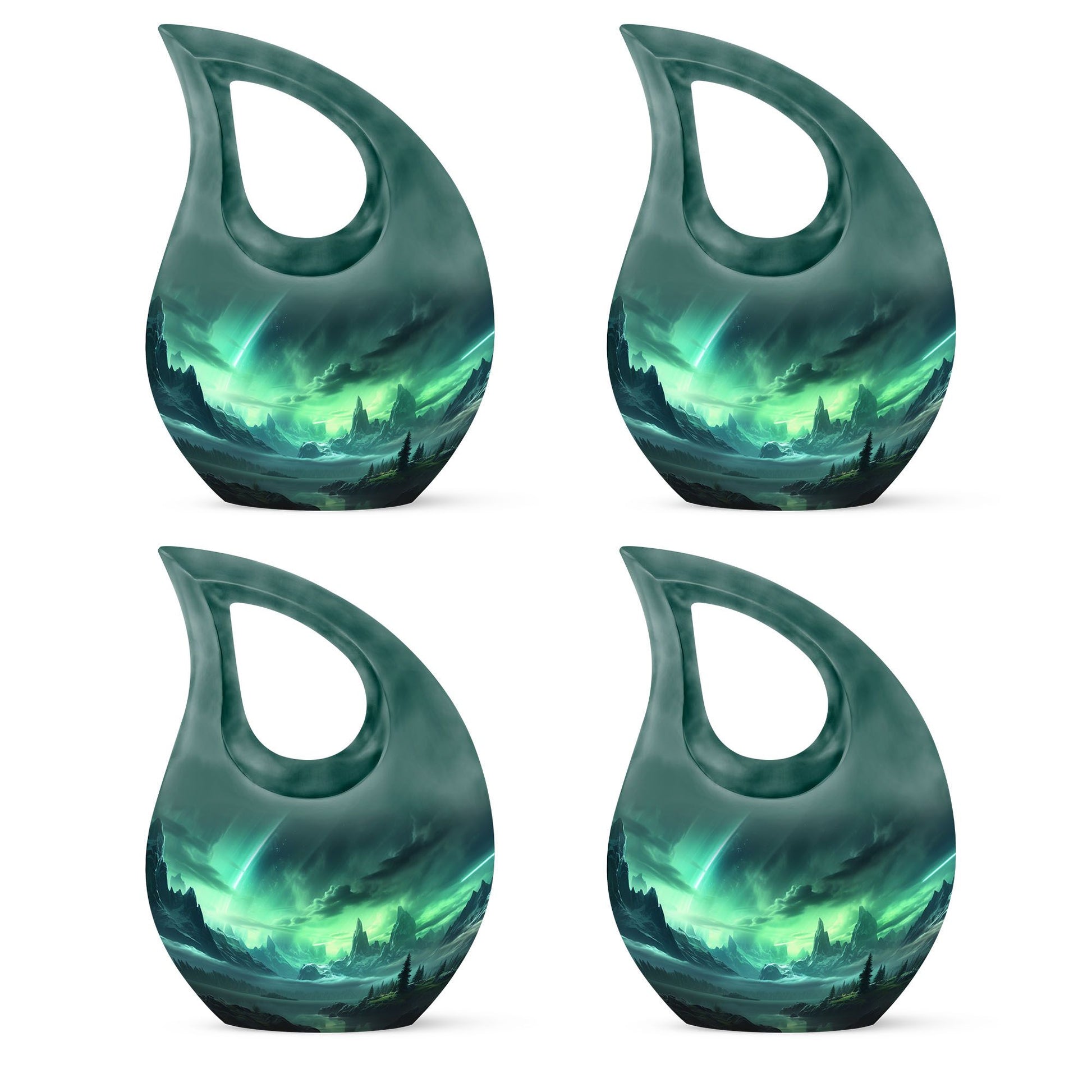 10-inch Aurora Urn with Cross Drop design for cremation,