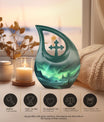 10-inch Aurora Urn with Cross Drop design for cremation,