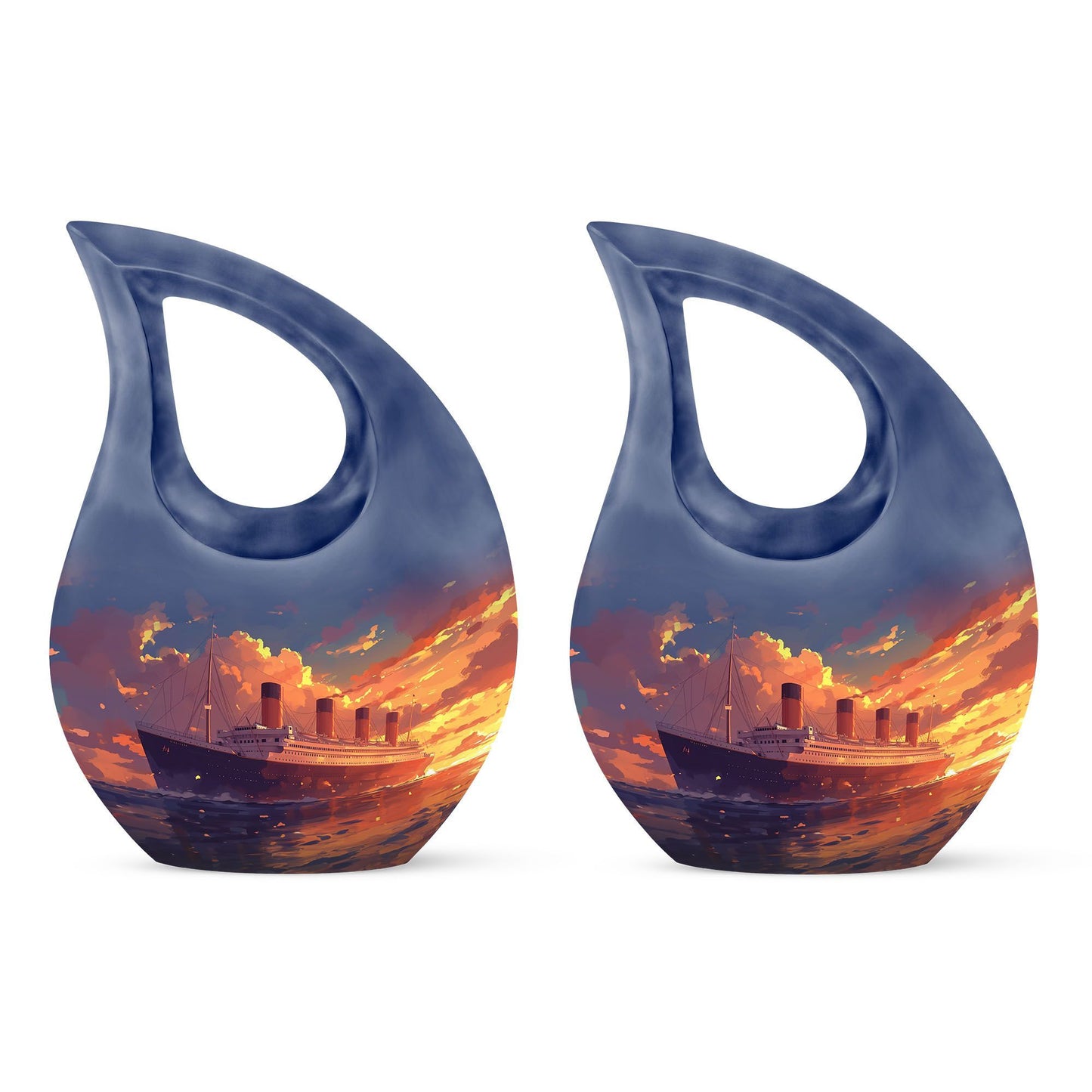 10-inch ship design aluminium mini cremation urn
