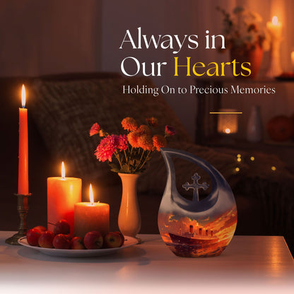 10-inch ship design aluminium mini cremation urn