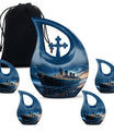 10-inch Ship Urn with Cross Drop design for ashes