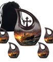 10-inch Ship Urn with Cross Drop design, suitable